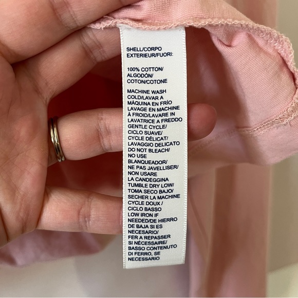 Rebecca Minkoff T-Shirt Size Large Pink Love Pocket Cropped Cotton Crew Neck - Picture 6 of 9